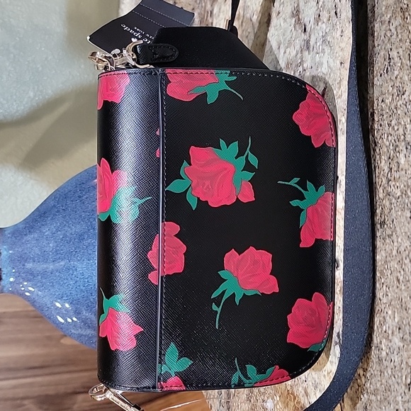 Kate Spade NWT Madison Rose Toss Printed Saddle Bag Crossbody - Picture 5 of 9